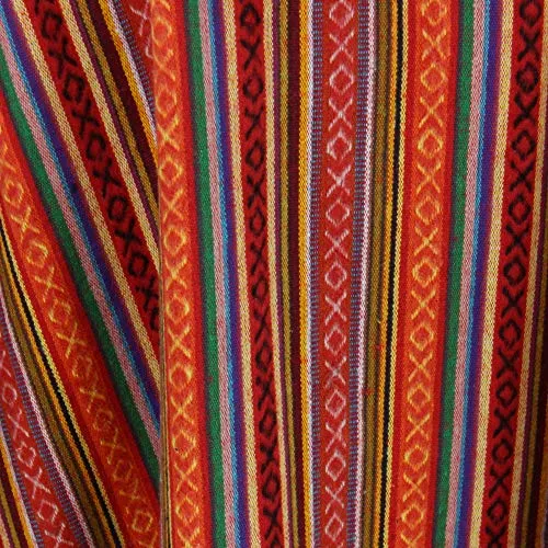 100% Woven Cotton Gheri Mexican Style Hooded Poncho