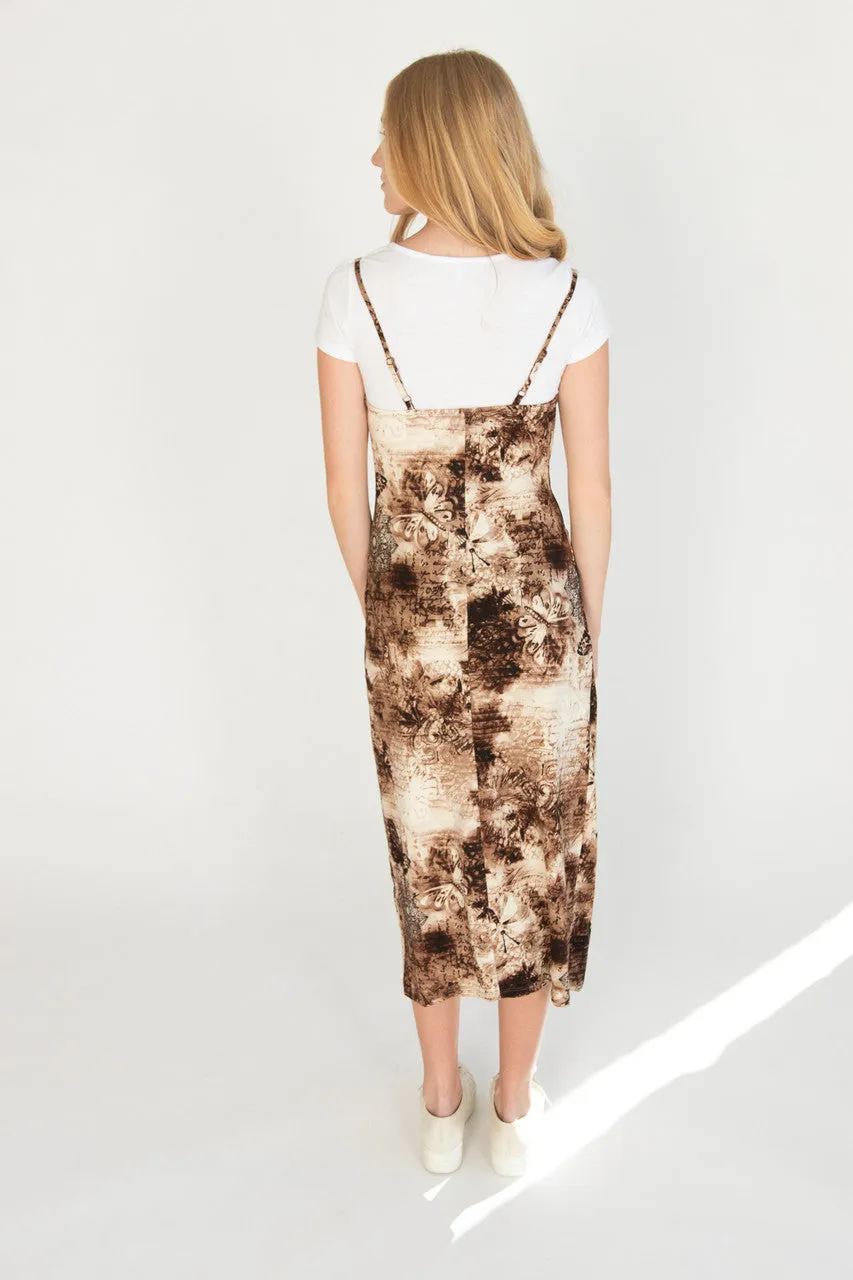 2 Piece Maxi Slip Dress With Tee
