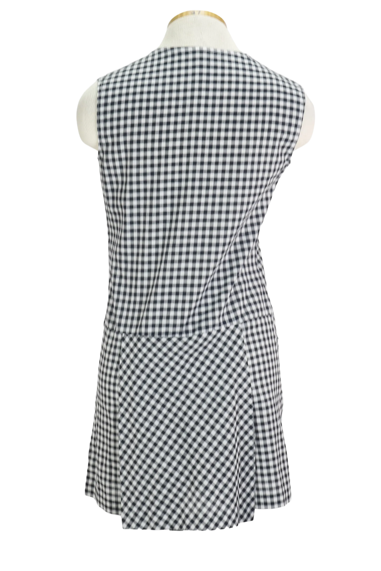 70s Gingham Blk/Wht Playsuit      S