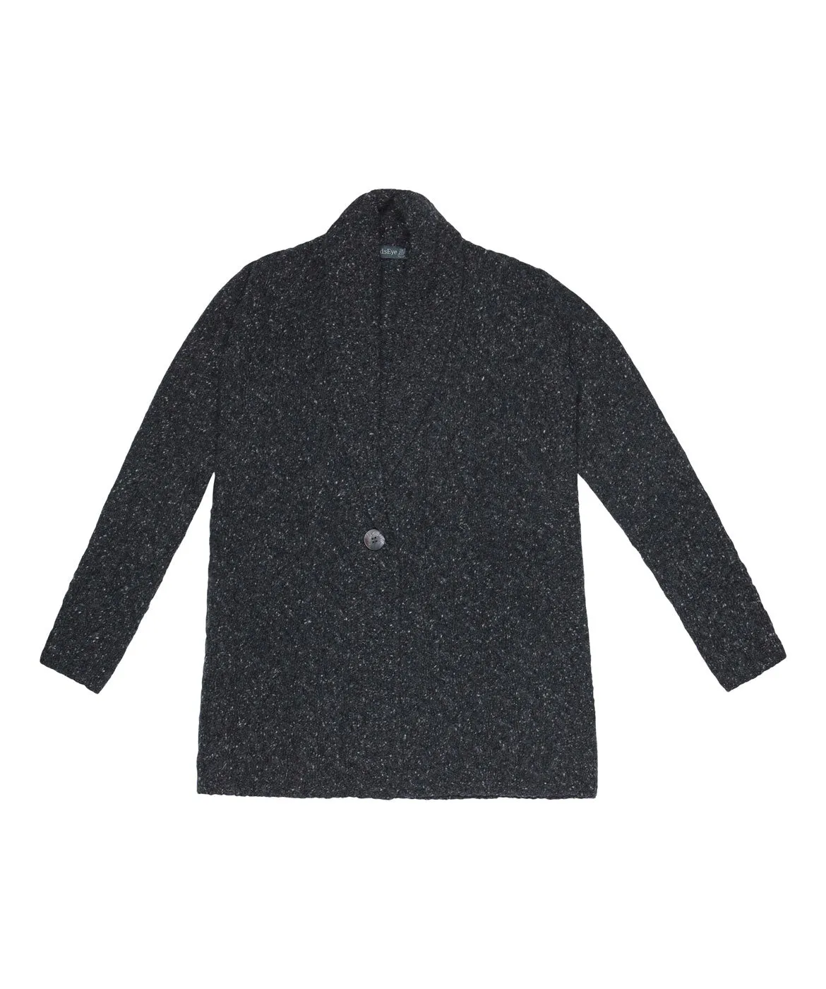Adare Cable One Button Cardigan Charcoal