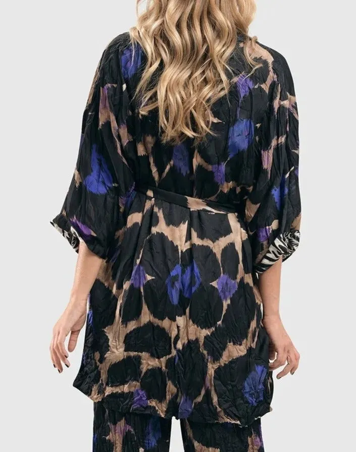 Amethyst Crinkle Kimono Jacket, Multi