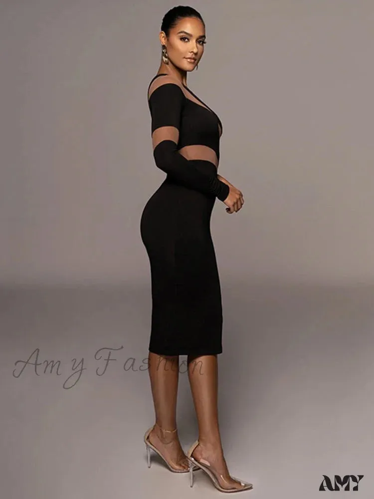 Amy Fashion - Party Club Elegant Streetwear Sexy Slim Dress