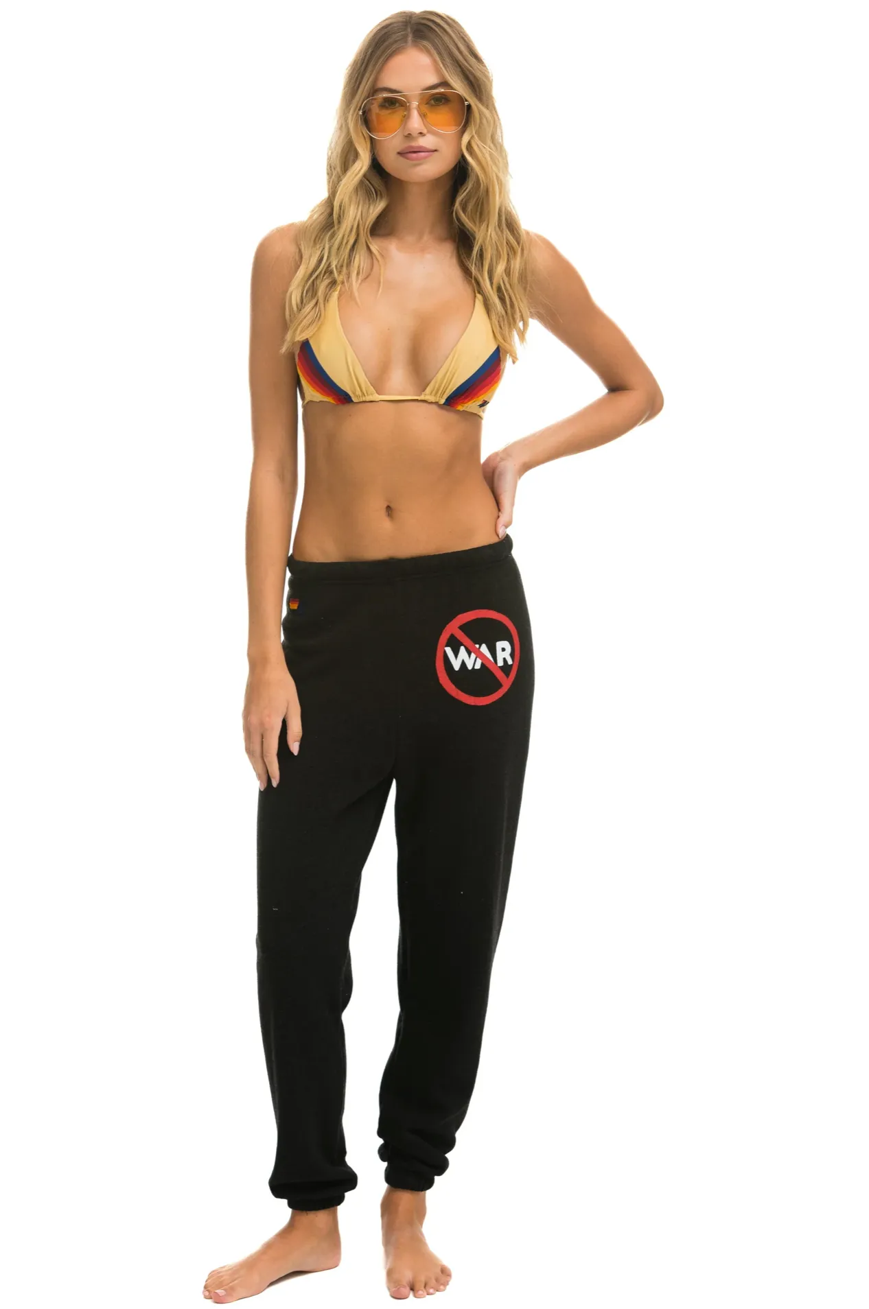 AVIATOR NATION NO WAR SWEATPANTS - BLACK