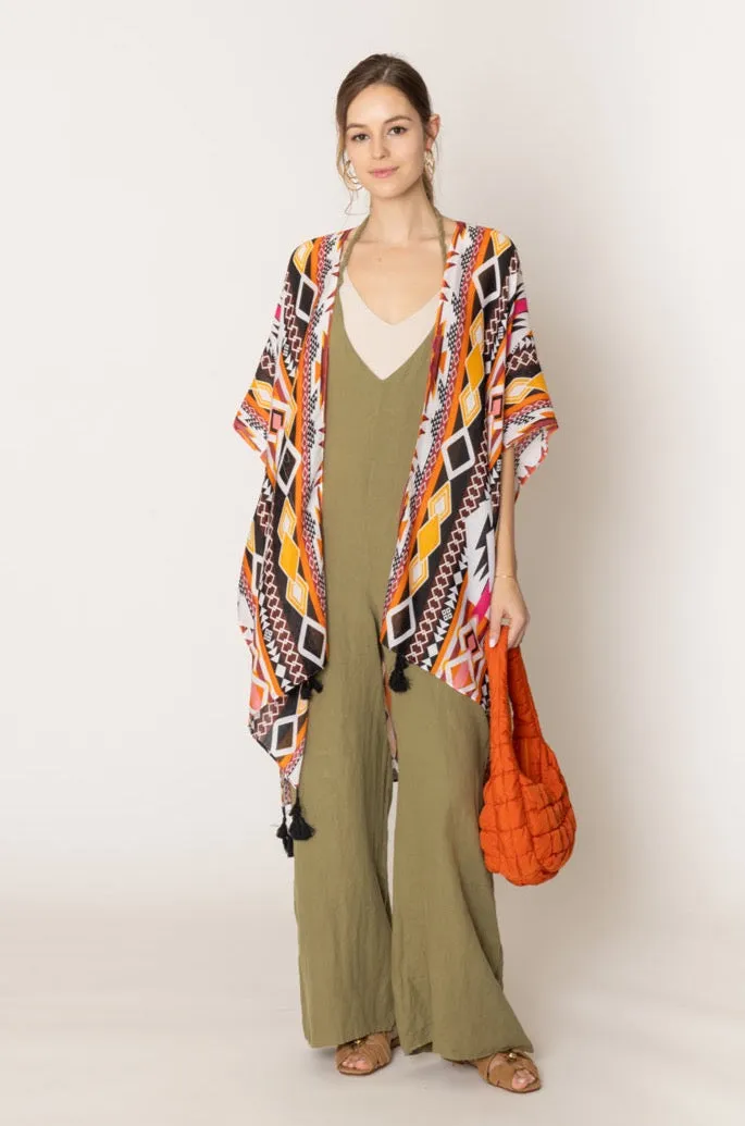 Aztec Print Kimono