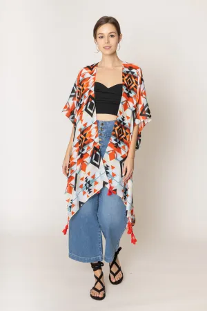 Aztec Print Kimono