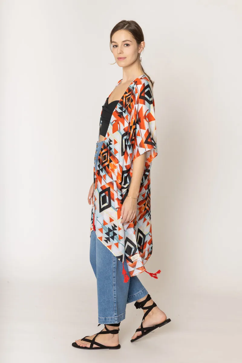 Aztec Print Kimono