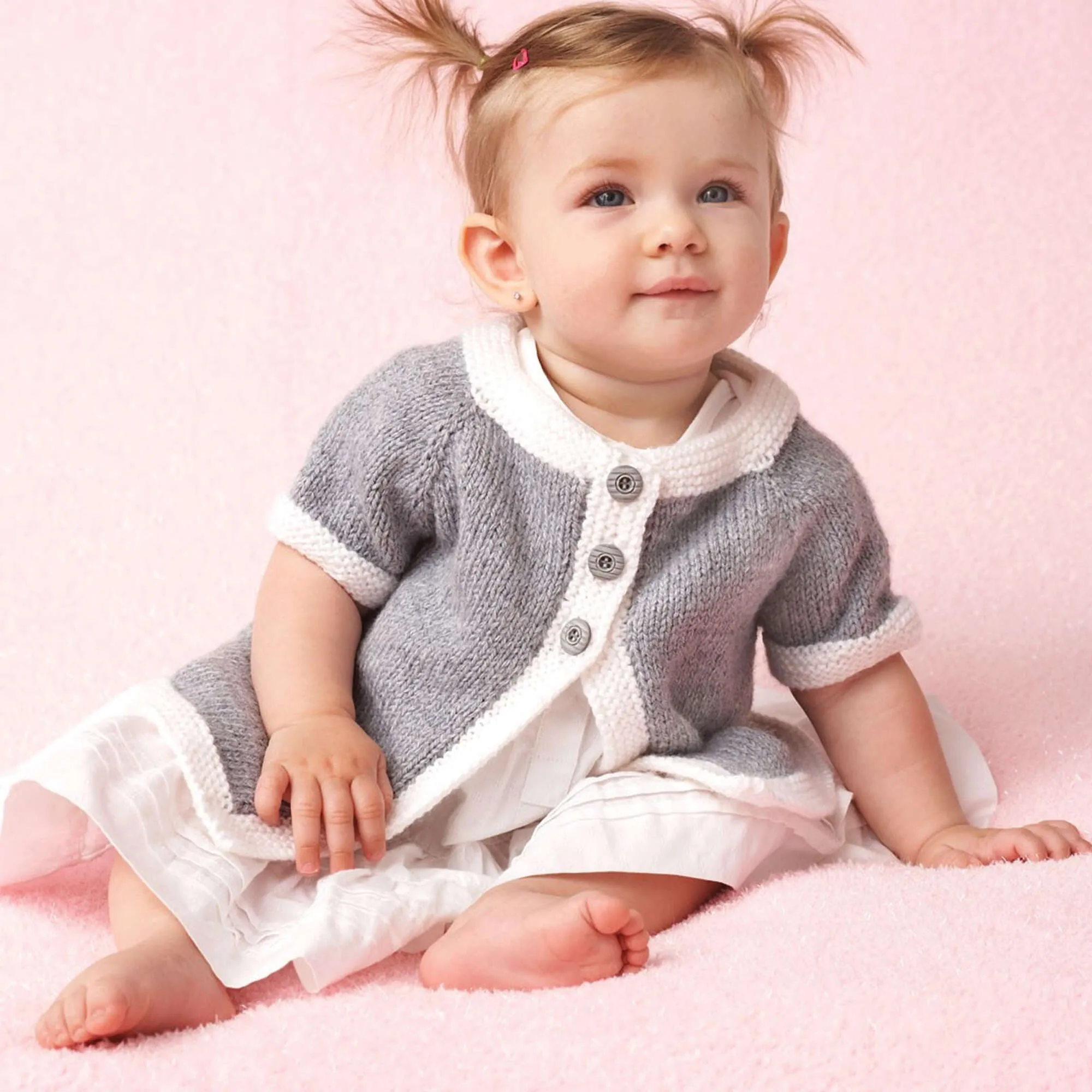 Bernat Top Down Knit Cardigan For Child/Kids