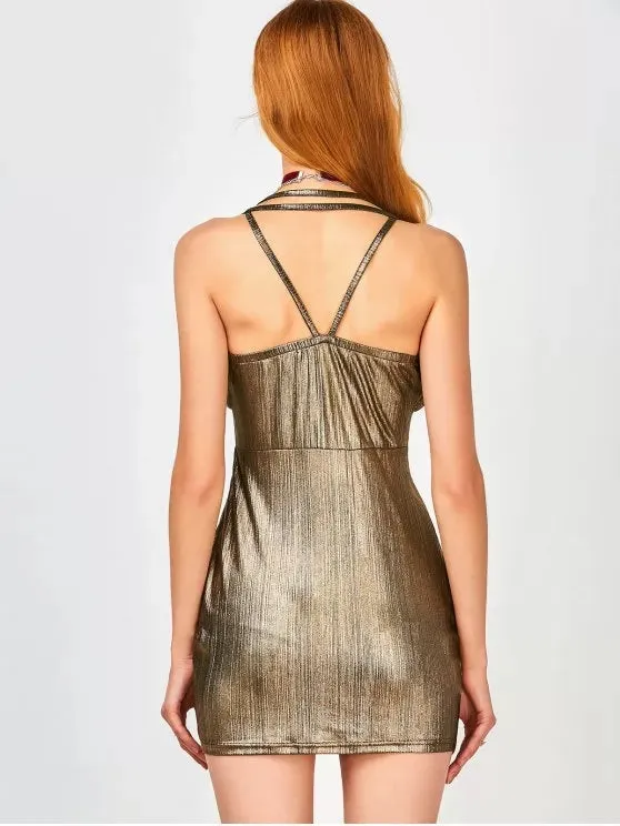 BerryBetty - Cheap Ruffles Strappy Club Dress