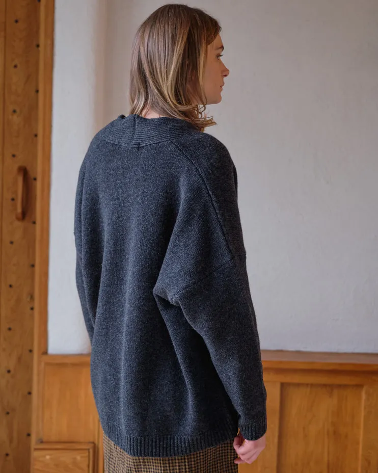 BIBICO Eve Coat Cardigan in Charcoal