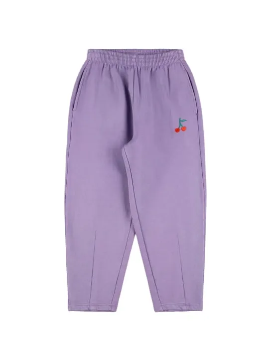 Bobo Choses   Cherry embroidered cotton sweatpants 
