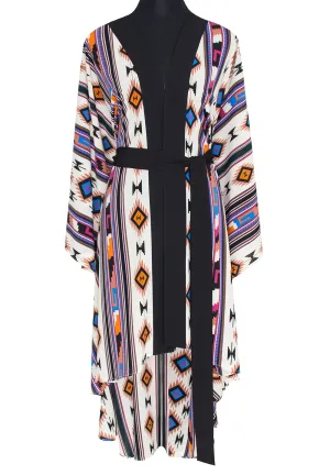Boho - Blue Navajo Kimono (Black)