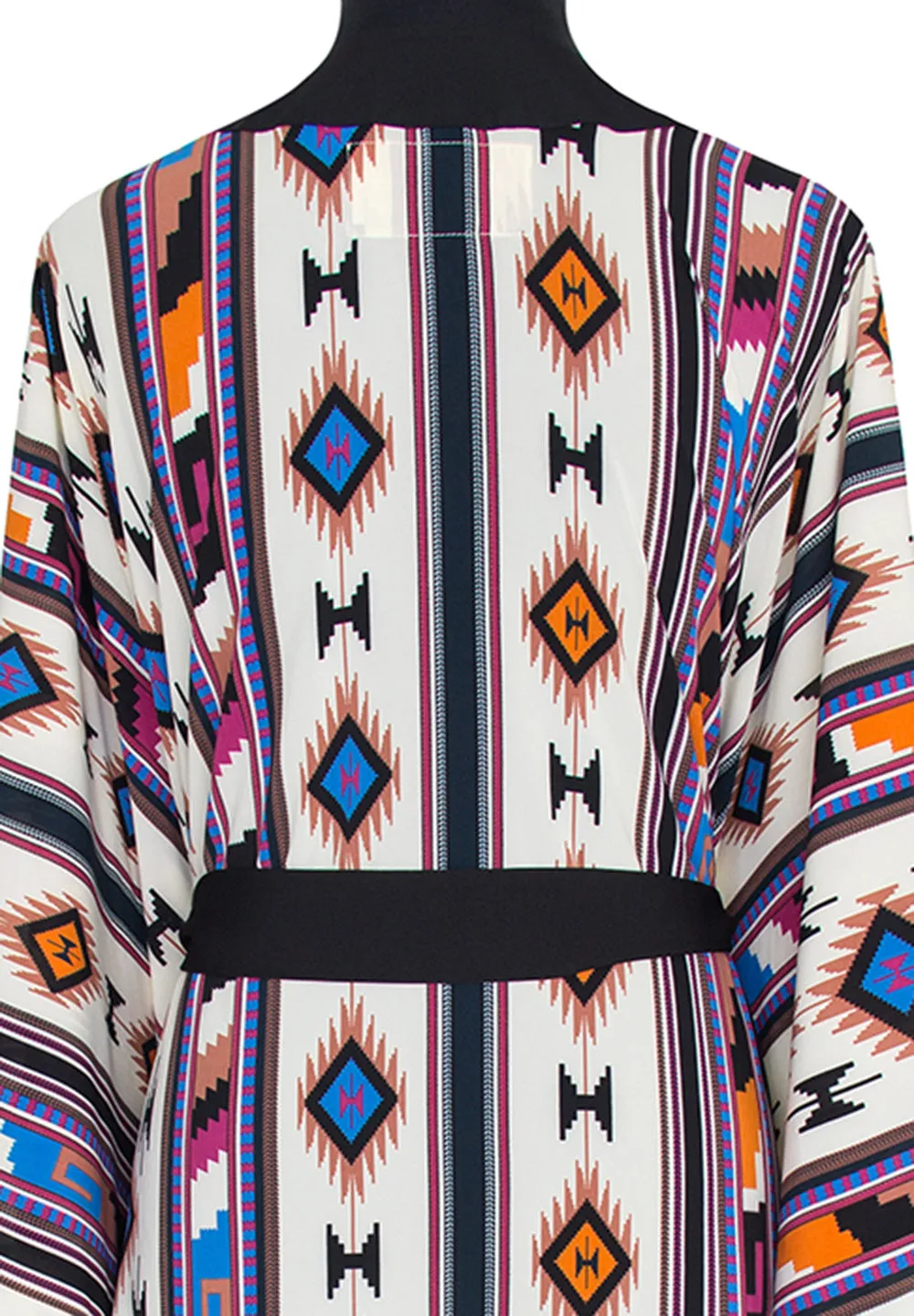 Boho - Blue Navajo Kimono (Black)