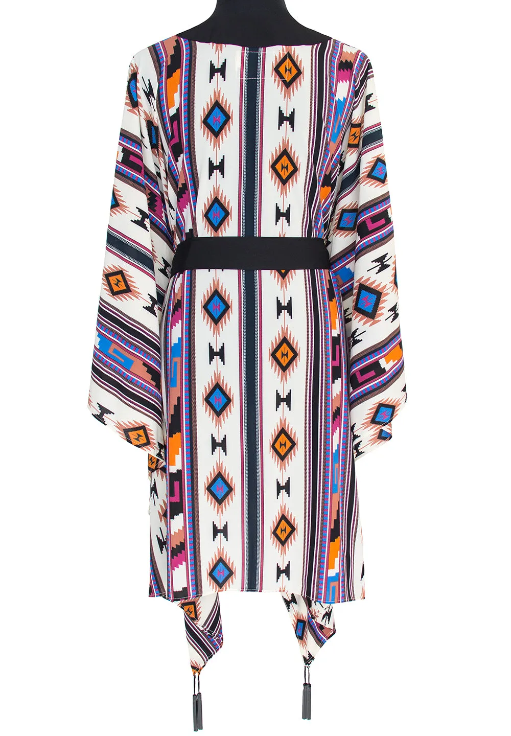Boho - Blue Navajo Kimono (Black)