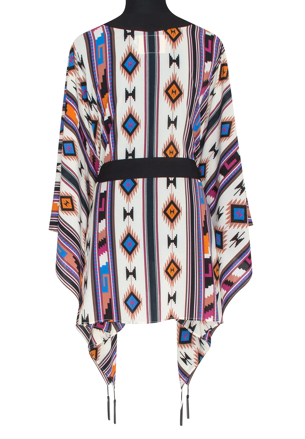 Boho - Blue Navajo Kimono (Black)