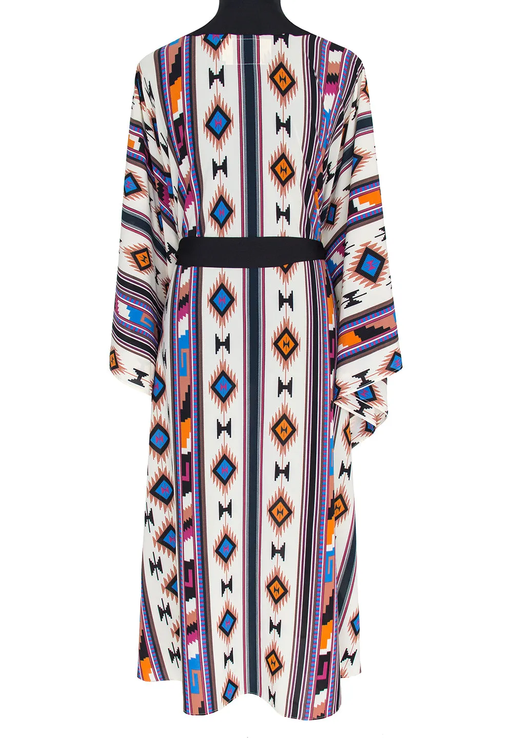 Boho - Blue Navajo Kimono (Black)
