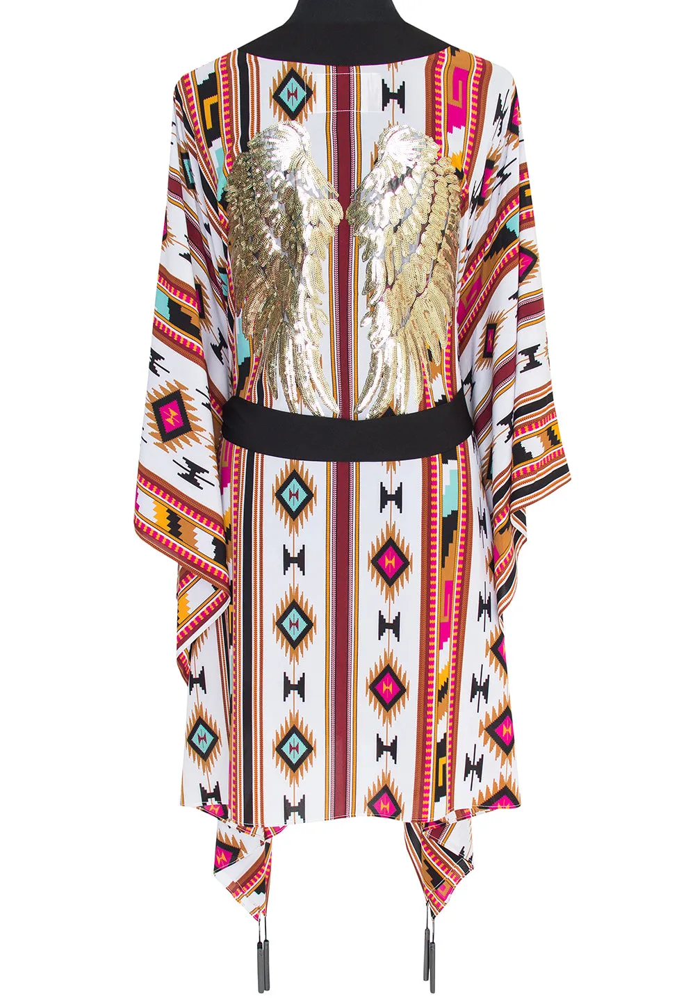 Boho - Maroon Navajo Kimono Wings (Black)