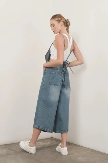 Cailey Capri Leg Denim Overall
