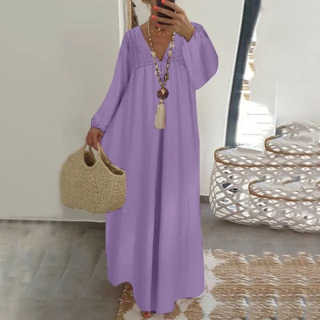 CELMIA Maxi Cotton Cruise Dress