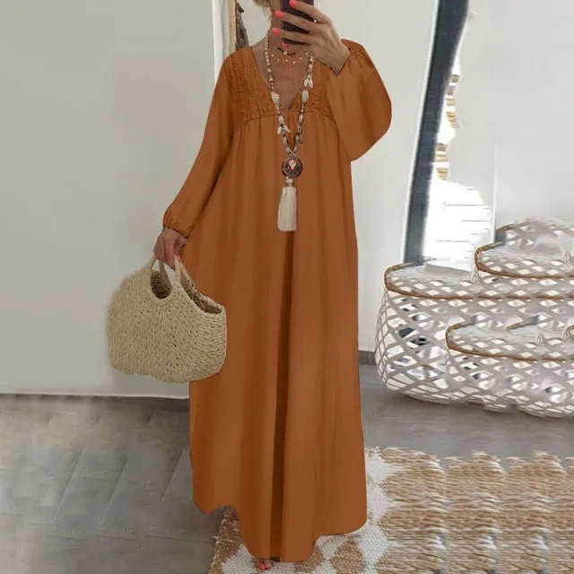 CELMIA Maxi Cotton Cruise Dress