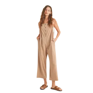 Charcoal Cotton Square Neck Overall