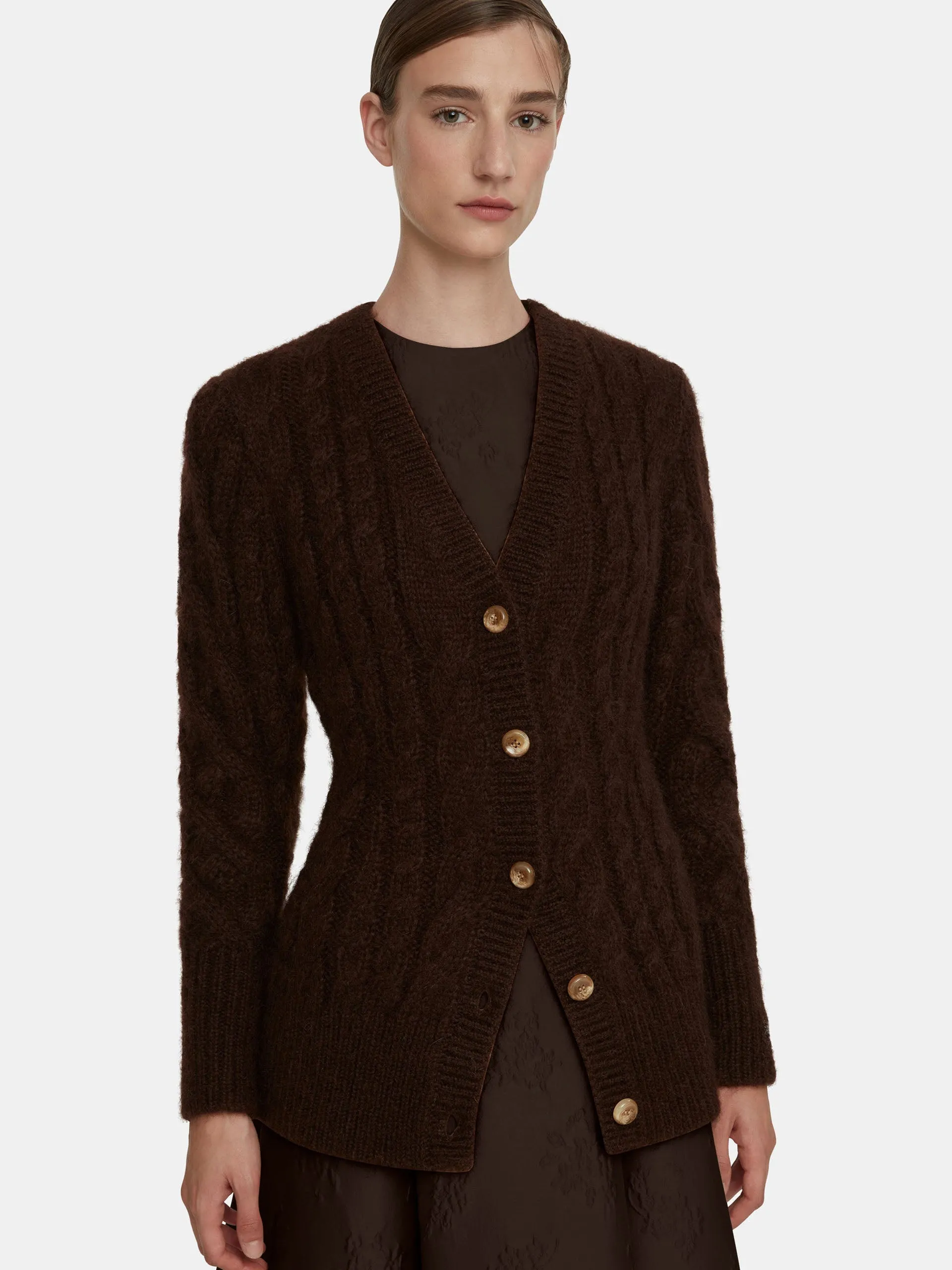 Chocolate mohair Ross cardigan