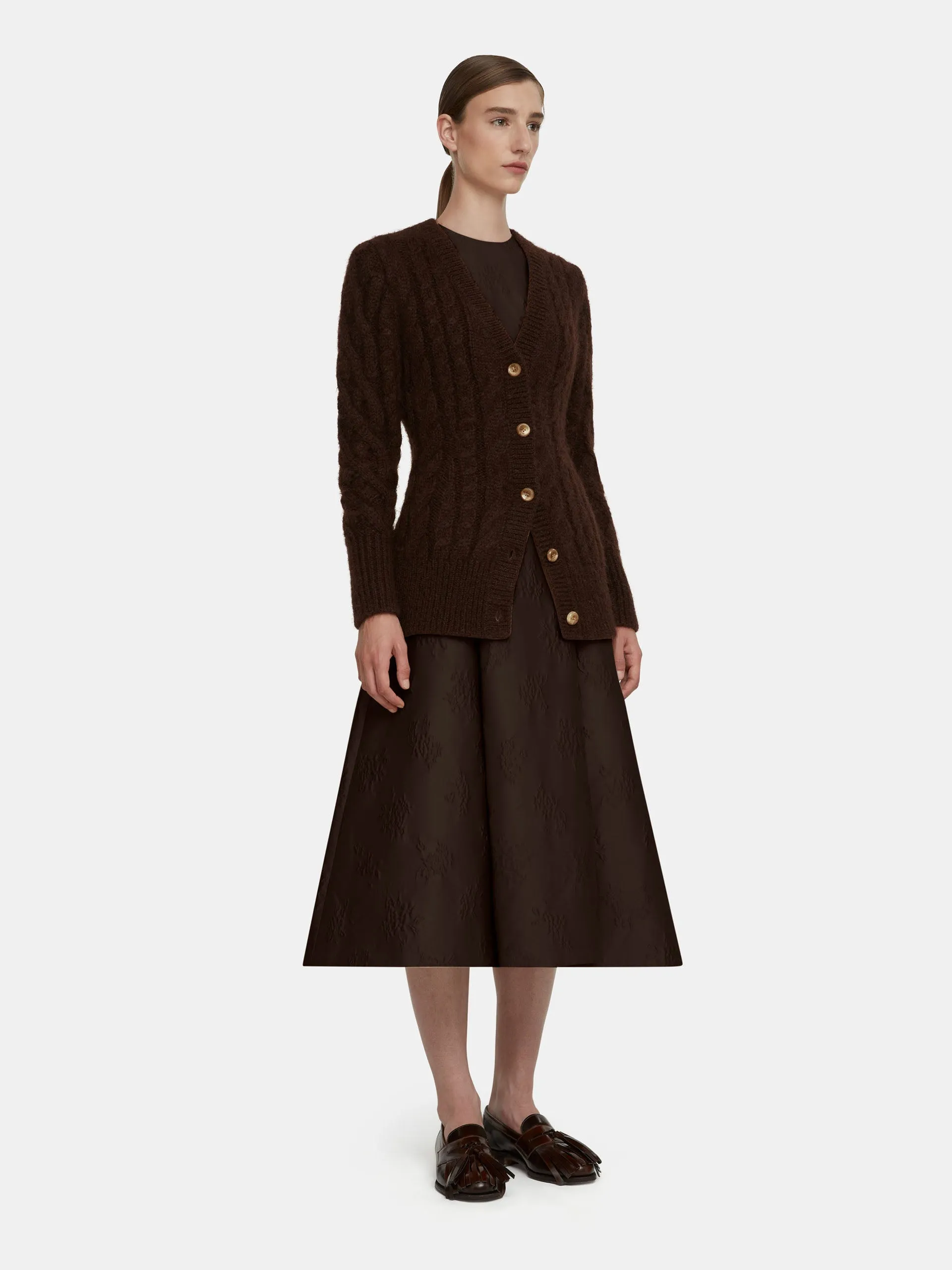Chocolate mohair Ross cardigan