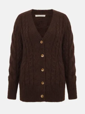 Chocolate mohair Ross cardigan