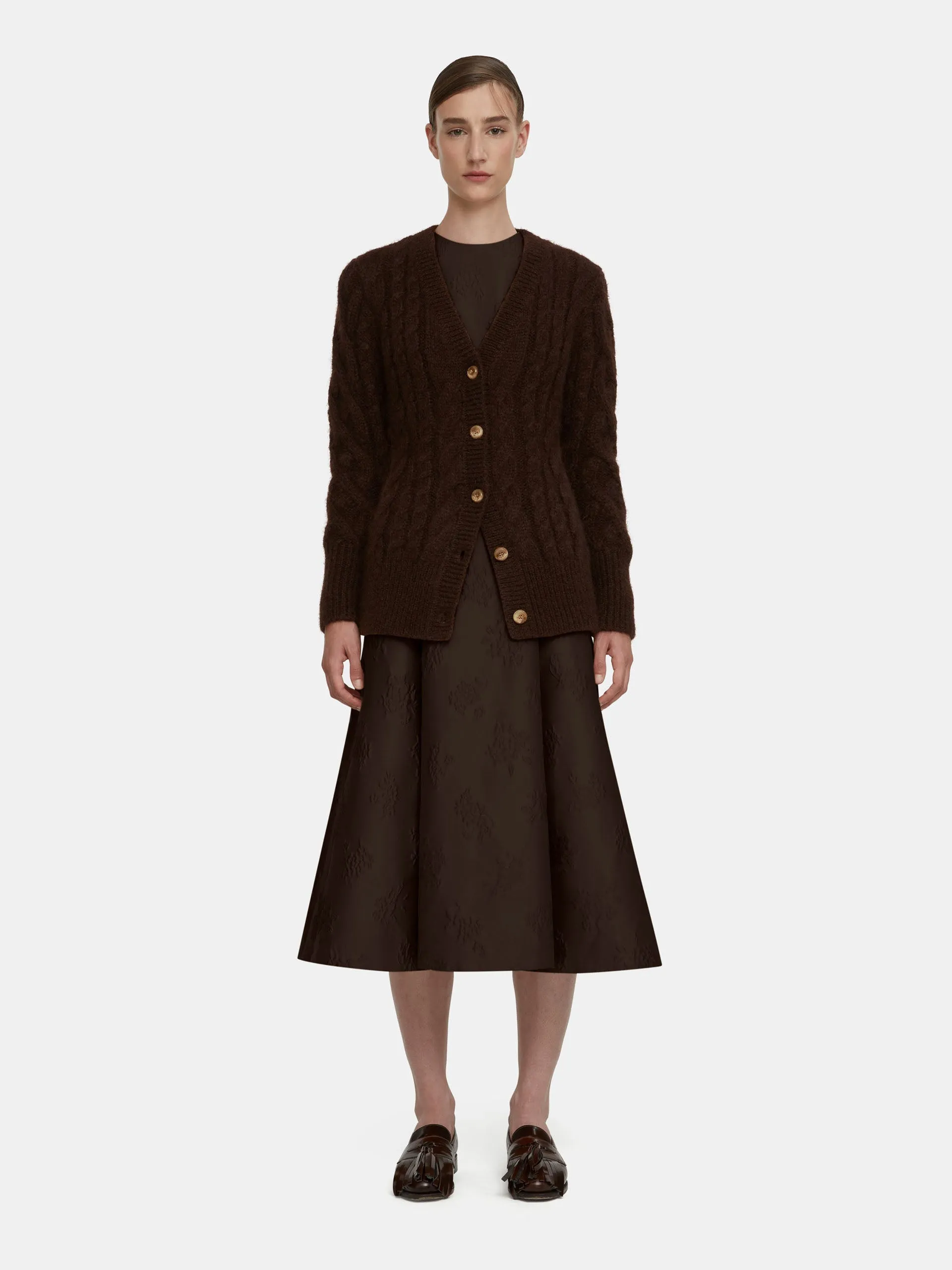 Chocolate mohair Ross cardigan