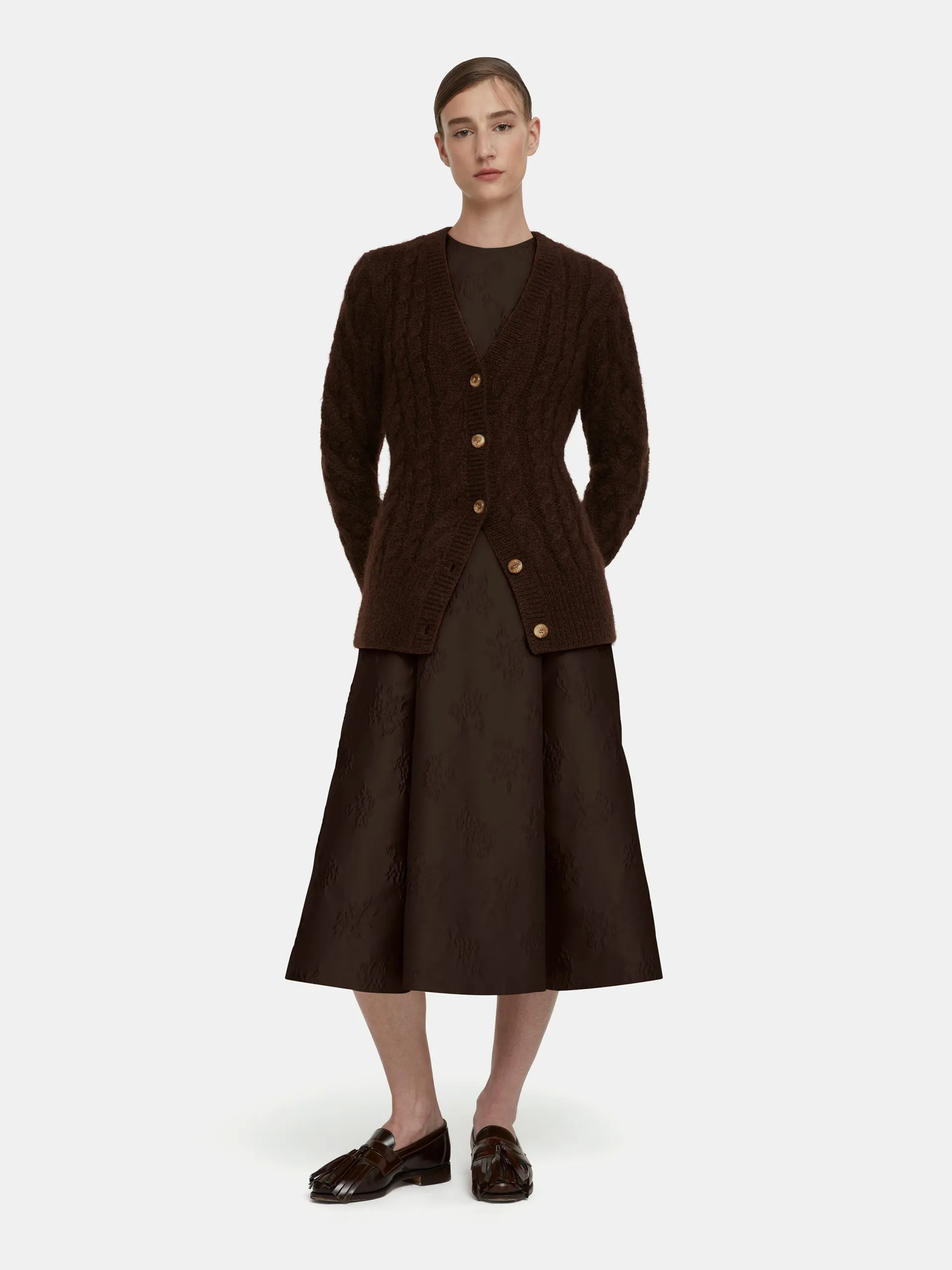 Chocolate mohair Ross cardigan