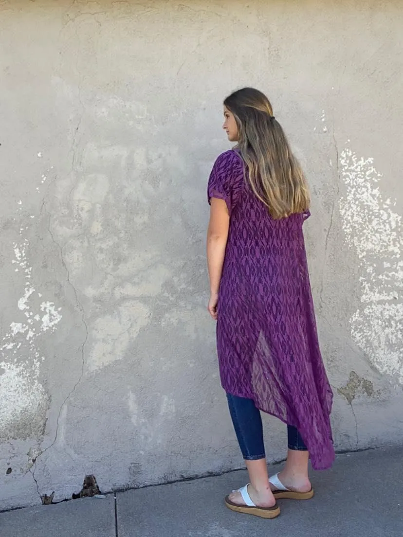 Crazy Train Purple Albuquerque Lace Duster