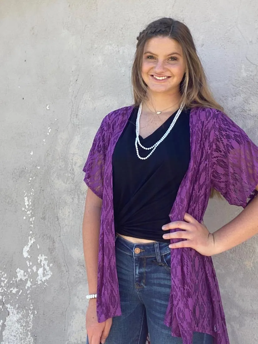 Crazy Train Purple Albuquerque Lace Duster