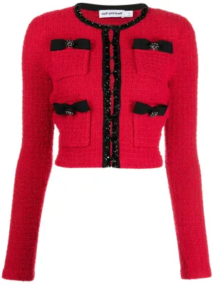 Cream Textured Knit Cardigan
