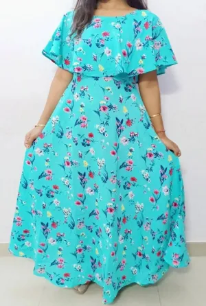 Crepe Maxi Lenght Dress For Womens And Girls