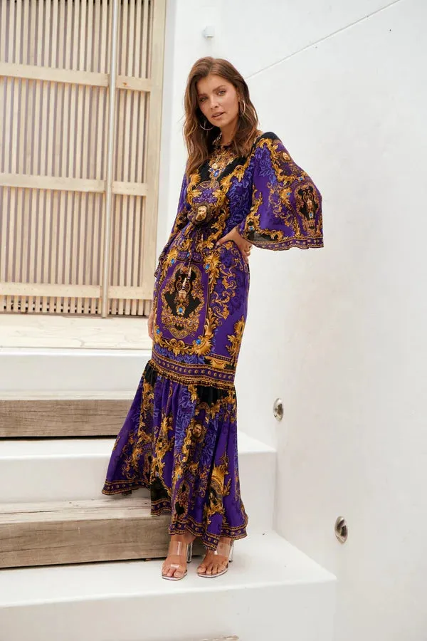 Czarina Regal Nights Crystal-Embellished Midnight Blue Maxi Dress