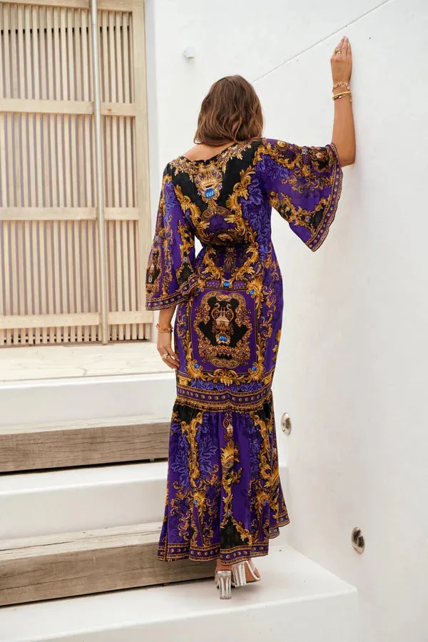 Czarina Regal Nights Crystal-Embellished Midnight Blue Maxi Dress