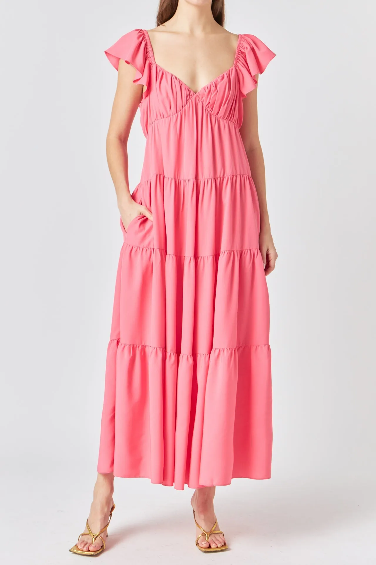 Endless Rose - Back Bow Tie Maxi Dress