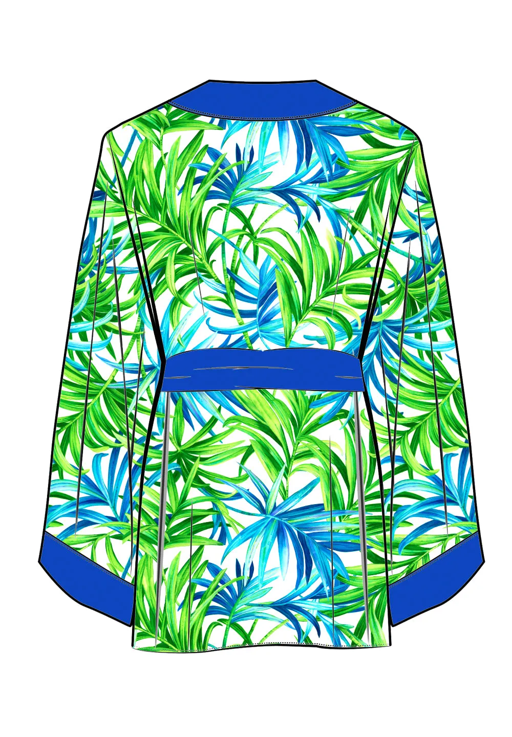 Euphoria – Paradise Palm Kimono (Royal Blue)