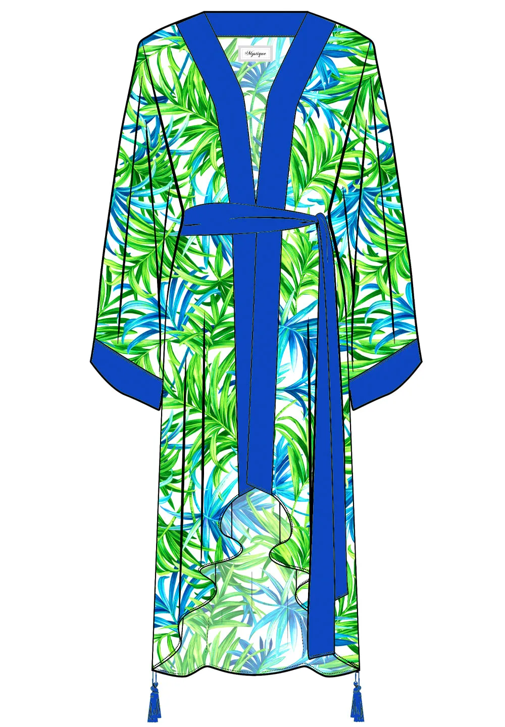 Euphoria – Paradise Palm Kimono (Royal Blue)