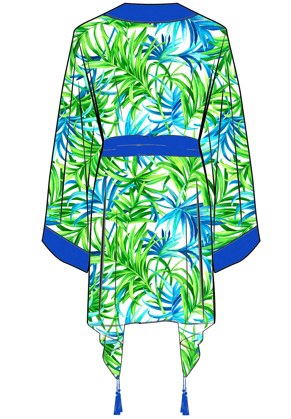 Euphoria – Paradise Palm Kimono (Royal Blue)