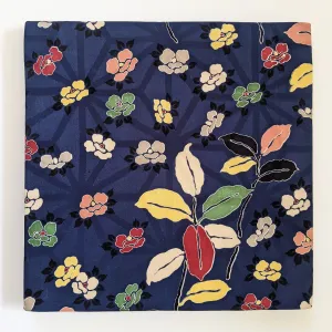 Floral dark blue wall art
