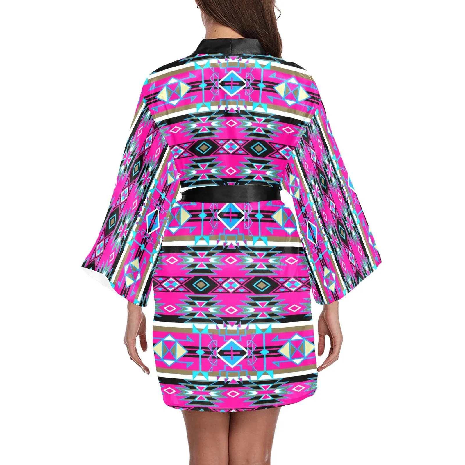 Force of Nature Sunset Storm Long Sleeve Satin Robe