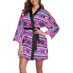 Force of Nature Sunset Storm Long Sleeve Satin Robe