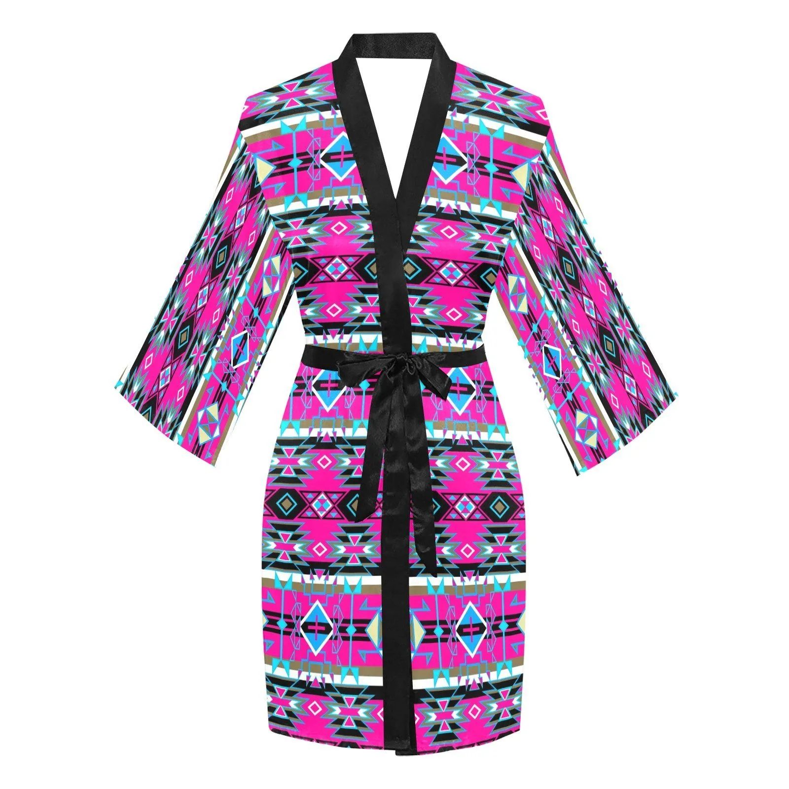 Force of Nature Sunset Storm Long Sleeve Satin Robe