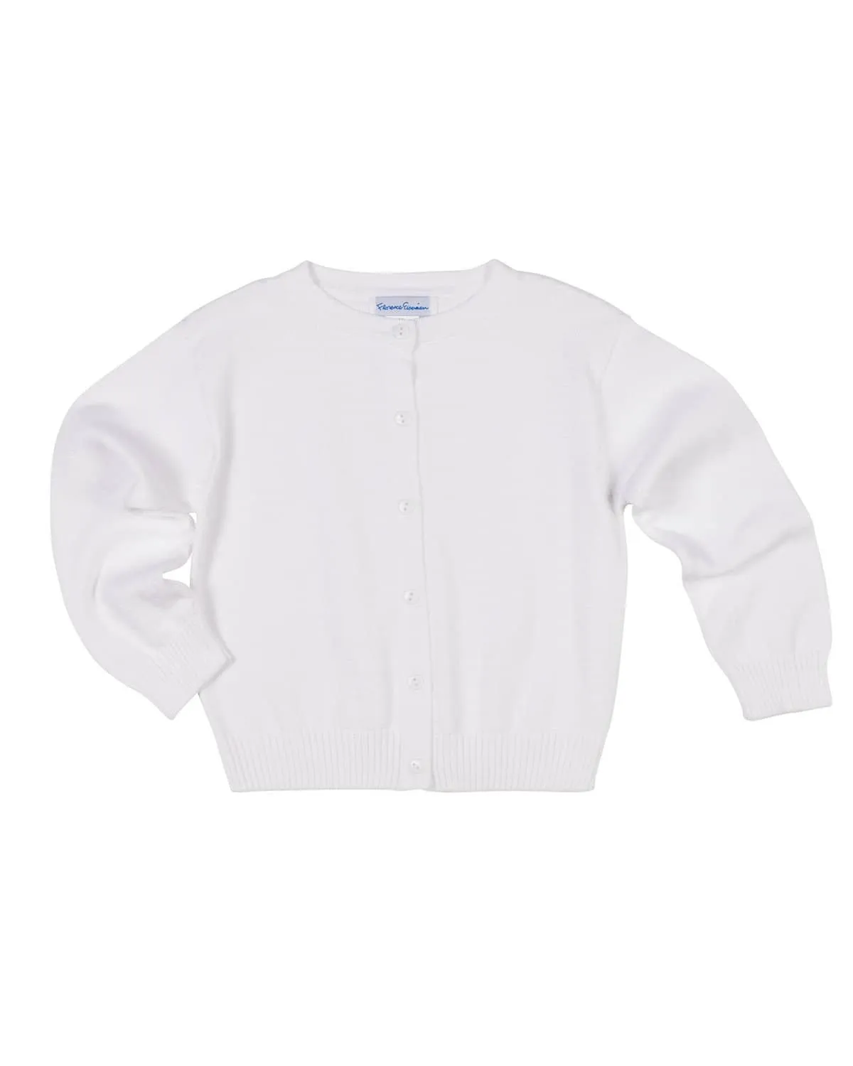 Girls White Cardigan Sweater