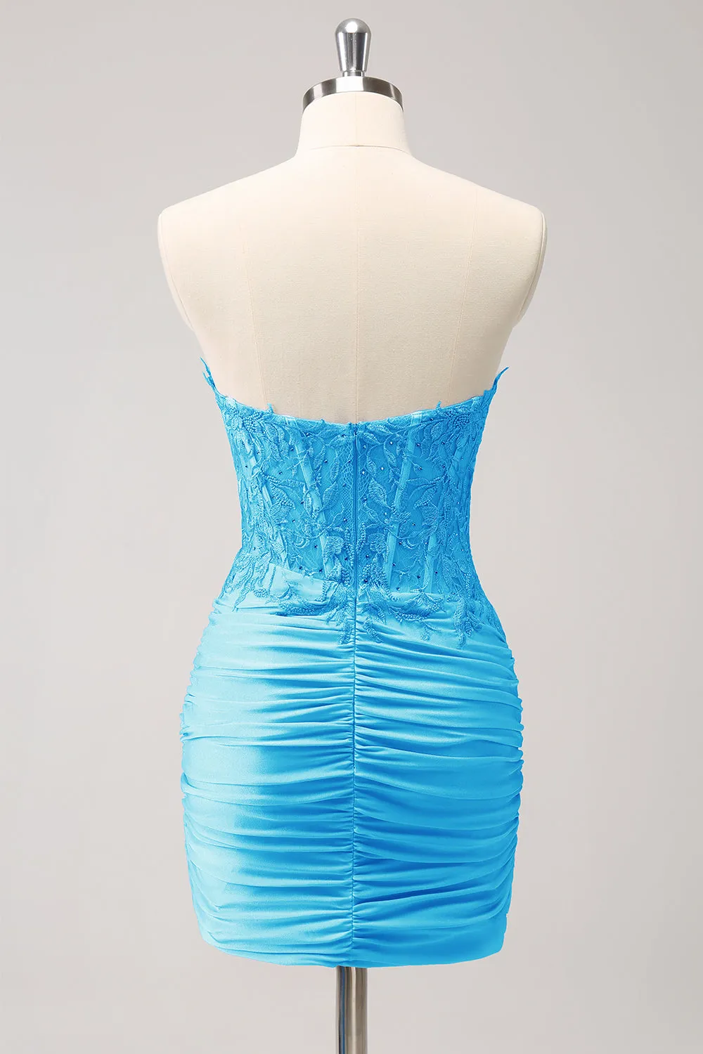 Glitter Fuchsia Tight Sweetheart Corset Short Pleated Homecoming Dress with Beading