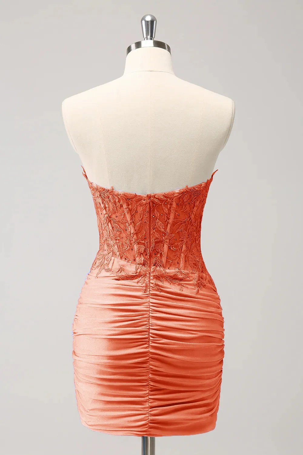 Glitter Fuchsia Tight Sweetheart Corset Short Pleated Homecoming Dress with Beading