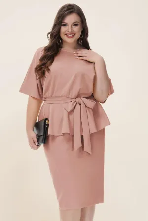HN Twinset Sleeve Scoop Neck Bodycon Dress