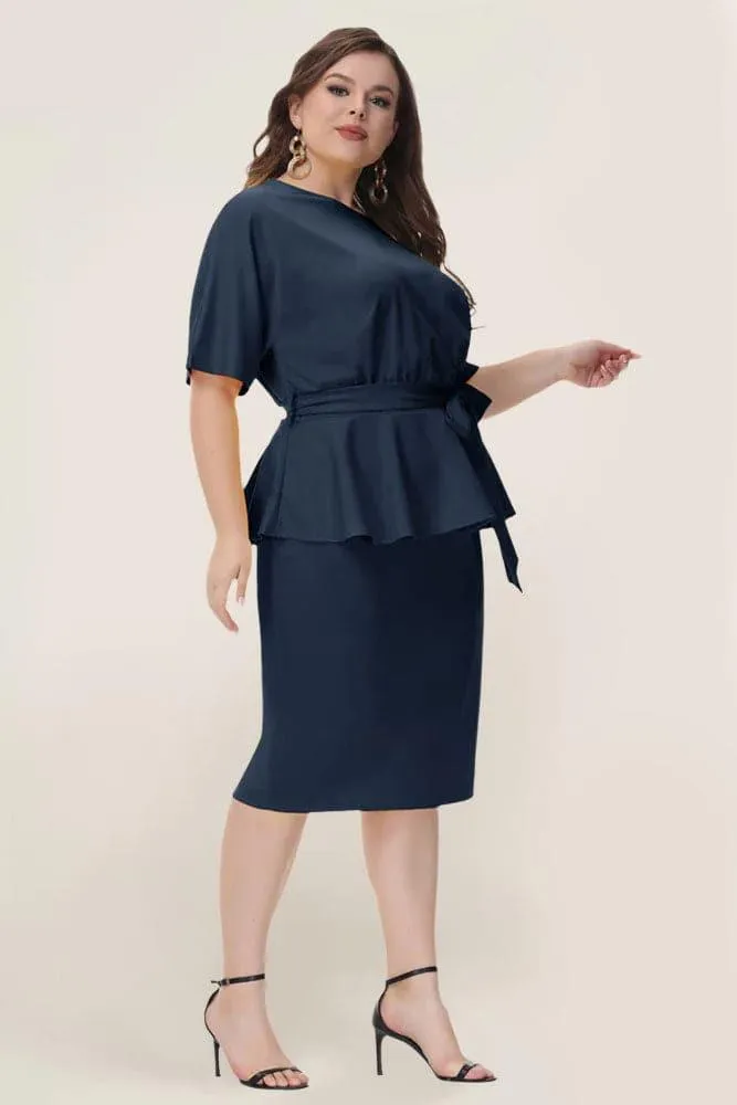 HN Twinset Sleeve Scoop Neck Bodycon Dress