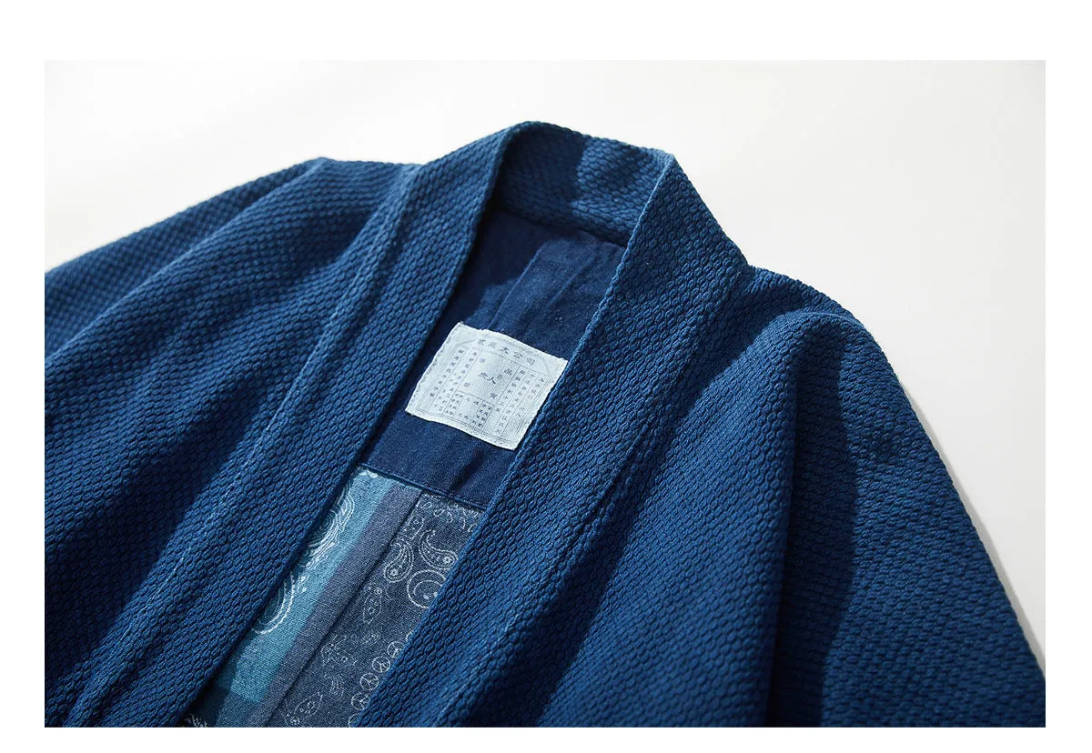 Indigo Classic Flannel Kimono Jacket