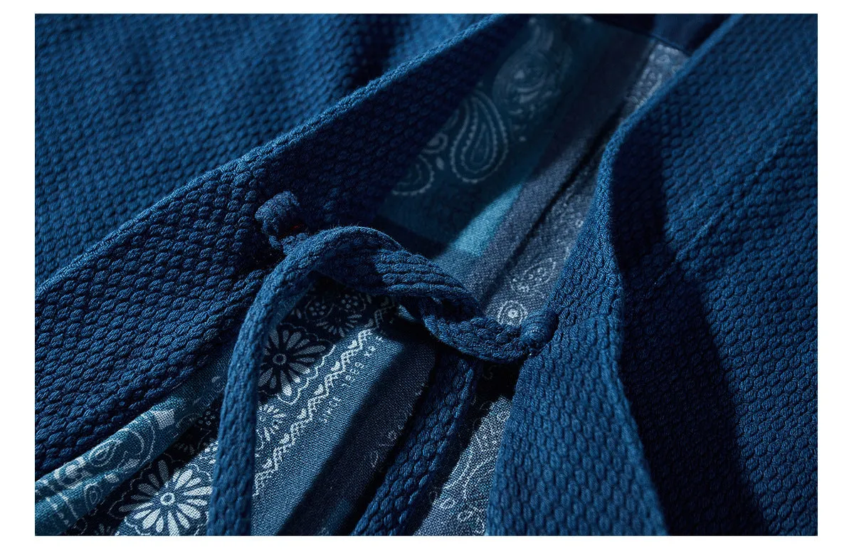 Indigo Classic Flannel Kimono Jacket